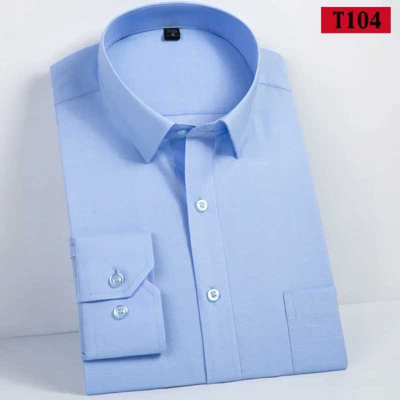 Mens 100% Pure Cotton Basic Dress Shirts Single Patch Pocket Formal Long Sleeve Solid/striped Regular Fit Office Shirt X250125