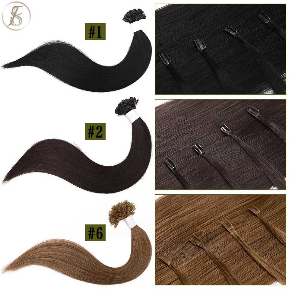 TESS U-Tip Fusion Hair Extension Microlink Keratin Hair Extension g/pc Human Hair Capsule Pre Adhesive Natural Hair Extension W250113