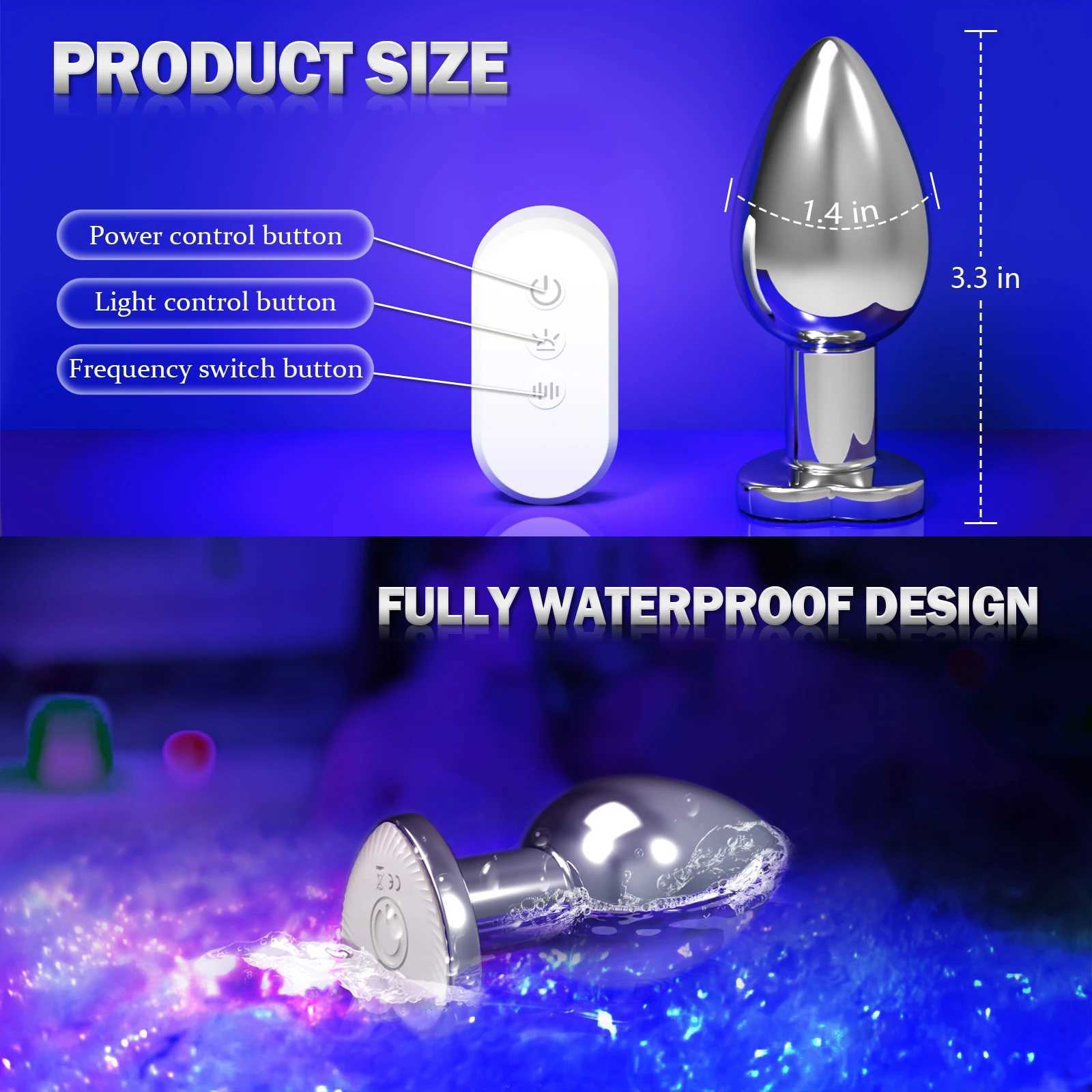 Glowing Vibrating Anal Plug RGB Light APP Control Anal Vibrator Bright Metal Butt Plug Bluetooth Vibration Dildo Adult Sex ToysXJ250121