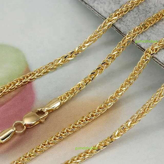 Pendant Necklaces Xiy Bulk Sale Trendy new design Pure real Chn chain Clavicle solid Yellow Gold Chain