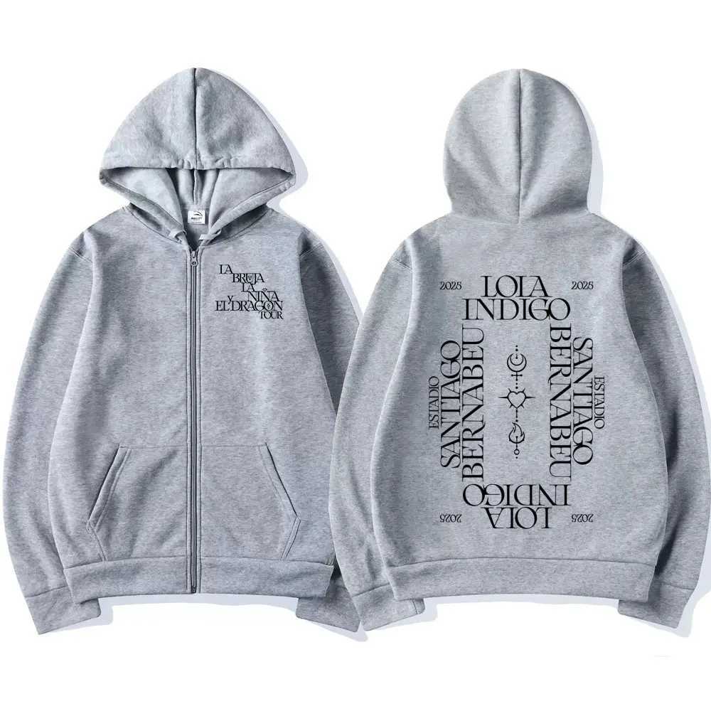 Lola Indigo 2025 Tour Merch Graphic Zipper Hoodies Men Women Clothing Fashion Harajuku Zip Up Sweatshirts Pullover Jackets Coats X250125