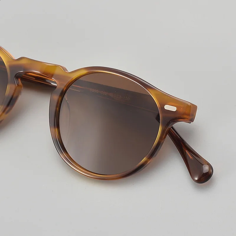 Top Quality Classic Retro Round Polarized Sunglasses for Men Vintage Acetate Sunglass Women Outdoor Driving Fishing Sun Glasses 250121