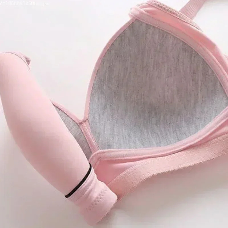 Sports Bra Bralette Sexy Large Size No Steel Ring Lingerie Push Up Breathable Womens Underwear Thin Cup Glossy 250122
