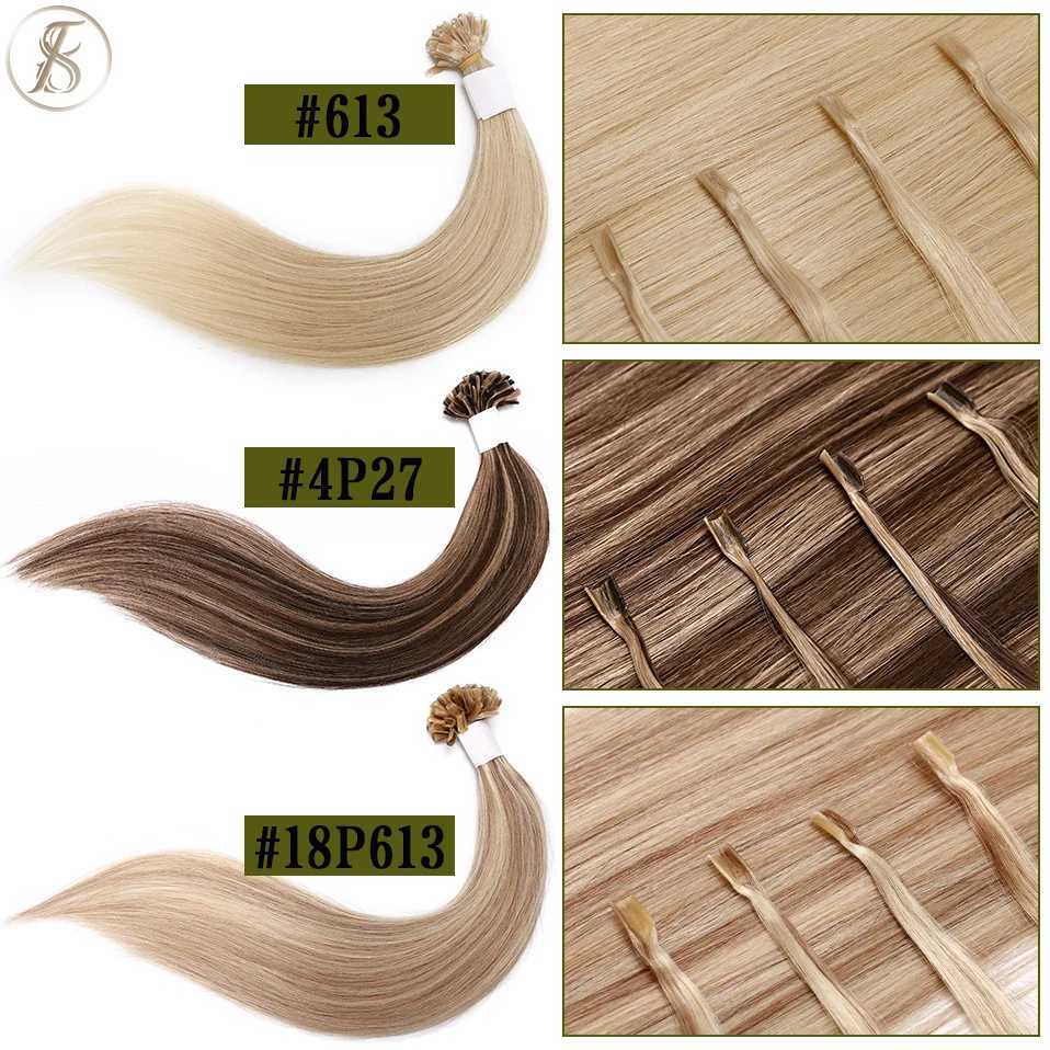 TESS U-Tip Fusion Hair Extension Microlink Keratin Hair Extension g/pc Human Hair Capsule Pre Adhesive Natural Hair Extension W250113