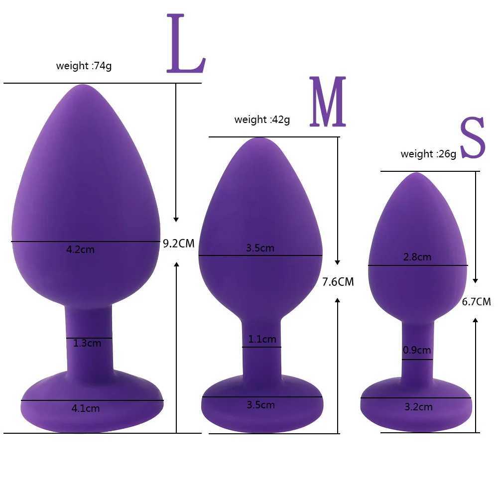 S/M/L New Anal Toy Plug Butt Women/Men Soft Silicone Round Shaped Erotic Bullet Anal Plug Bullet Gay Sex Toys for Adults ToysXJ250121