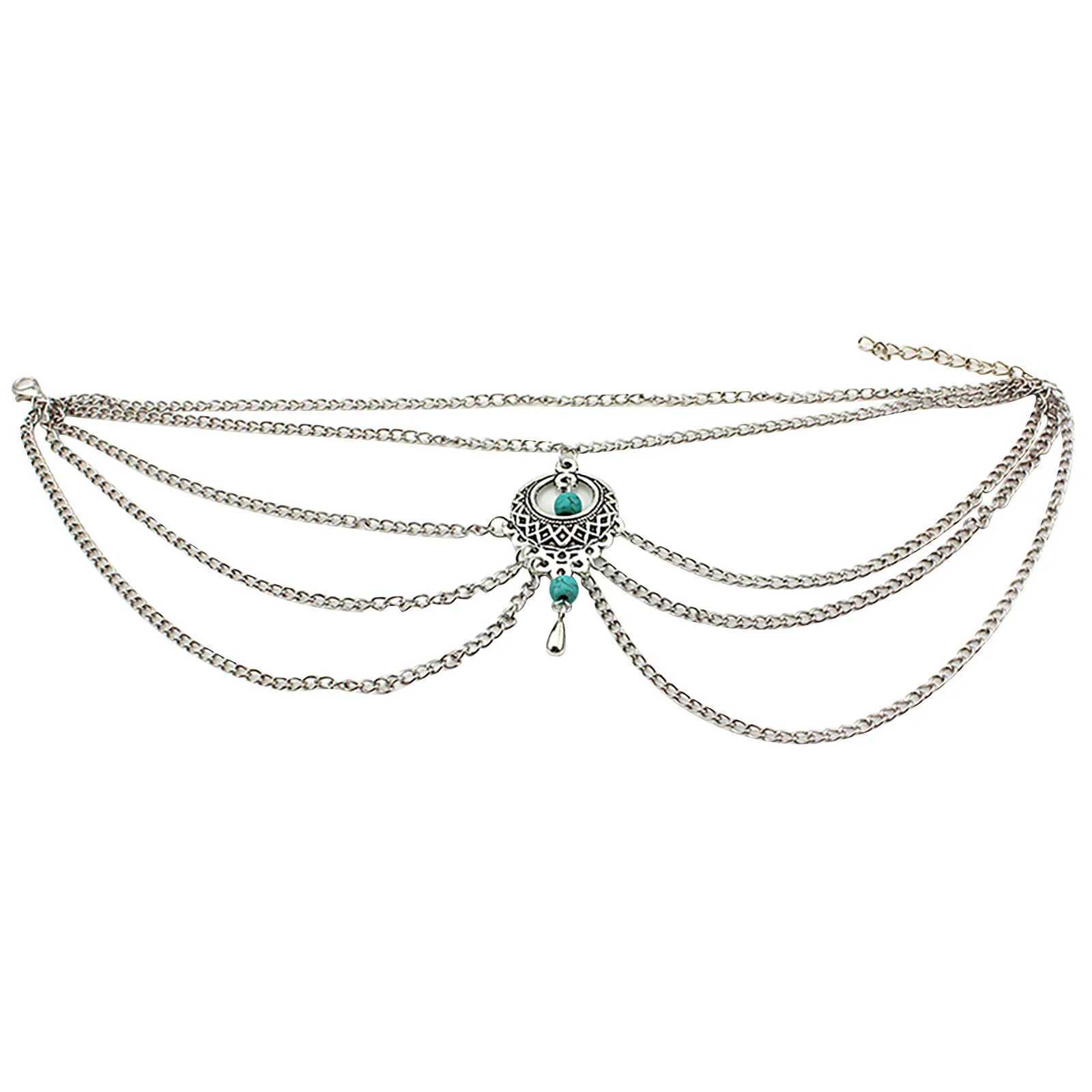 WomenS Anklet Initial Beach Bracelet Ornament Foot Ethnic Metal Turquoise Handmade Set Alloy Ornament Chaine Cheville FemmeXJ250121