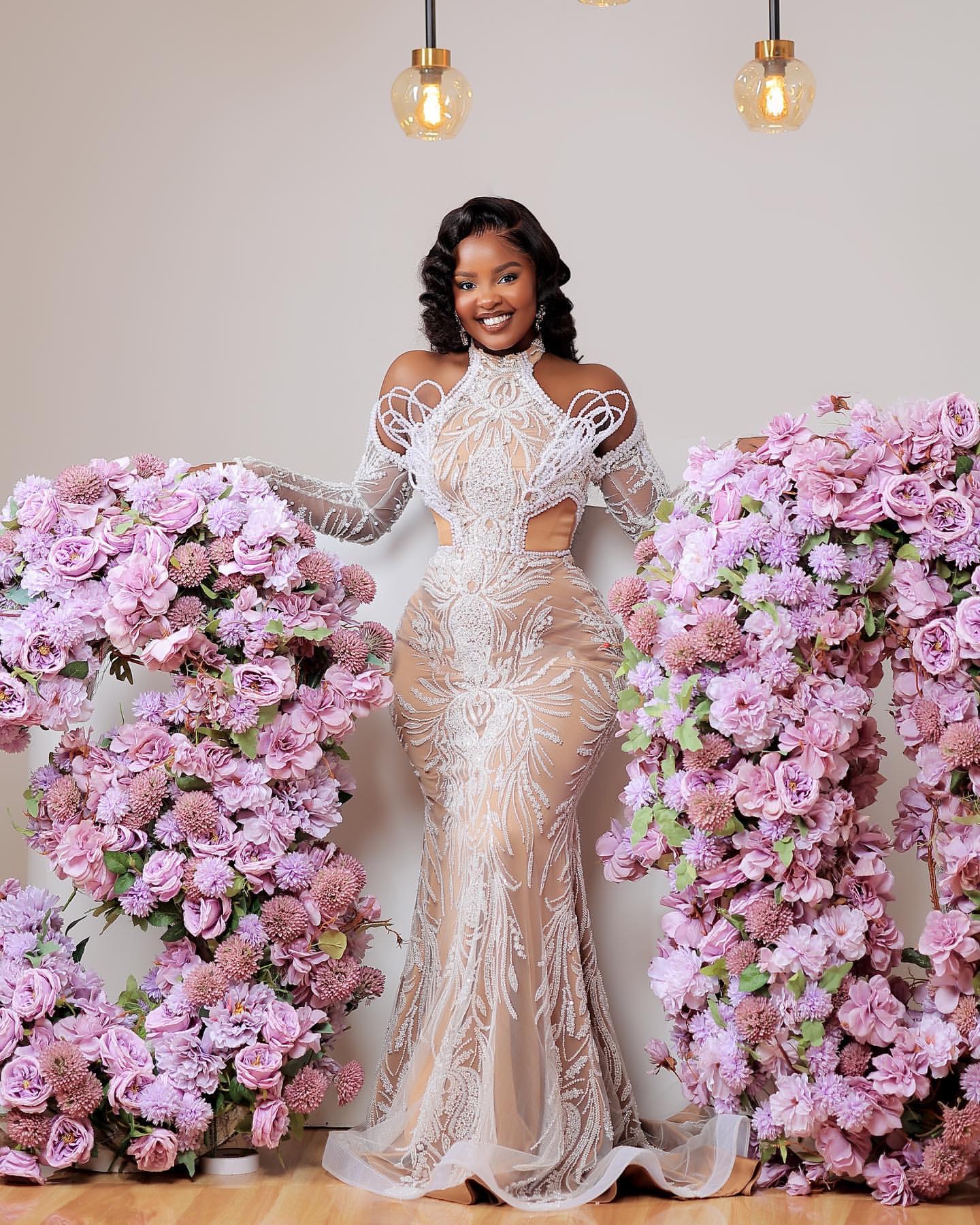 2025 Arabic Aso Ebi Plus Size Ivory Mermaid Wedding Dresses Illusion Pearls Sequined Lace Vintage Bridal Gowns Dress For Bride