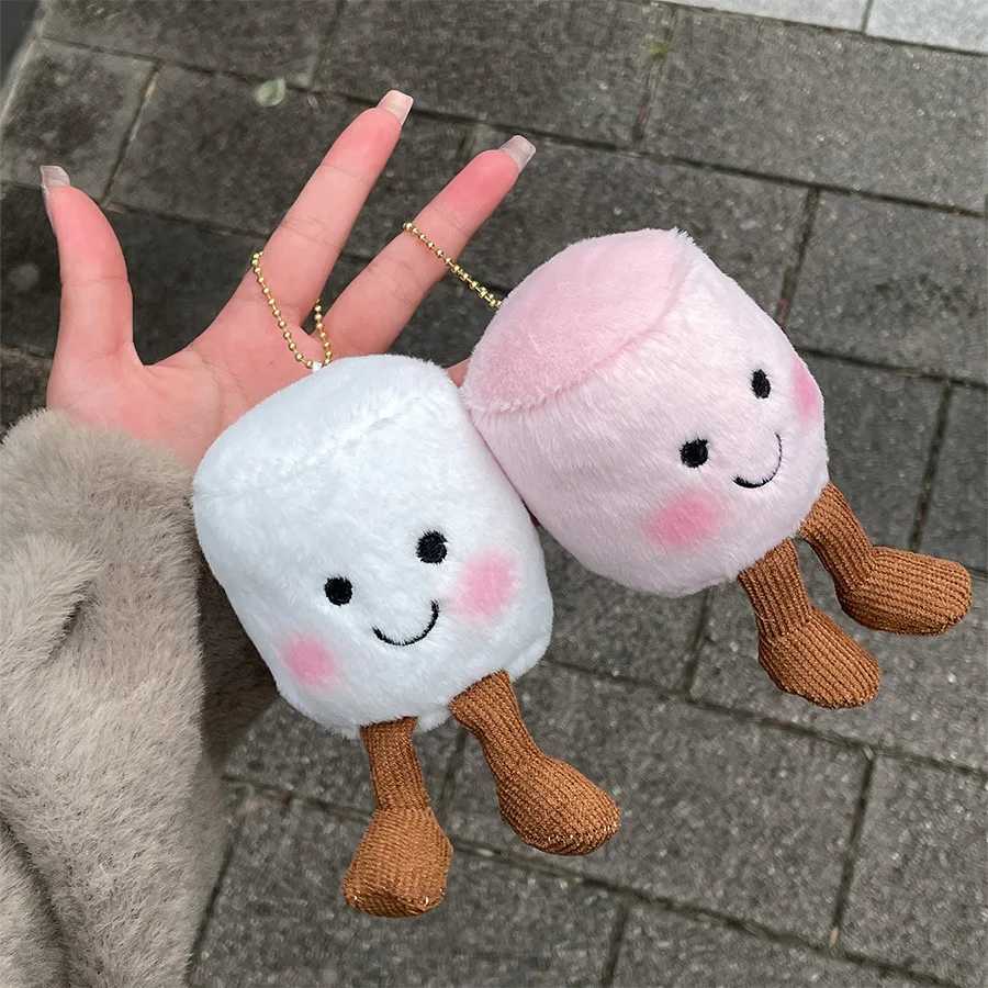 Jelly Cat Fun Marshmallow Keychain Cotton Can Two Tone Cute Soft Two Tone Keychain Bag Plush Doll Car Pendant Holiday Gifts W250116