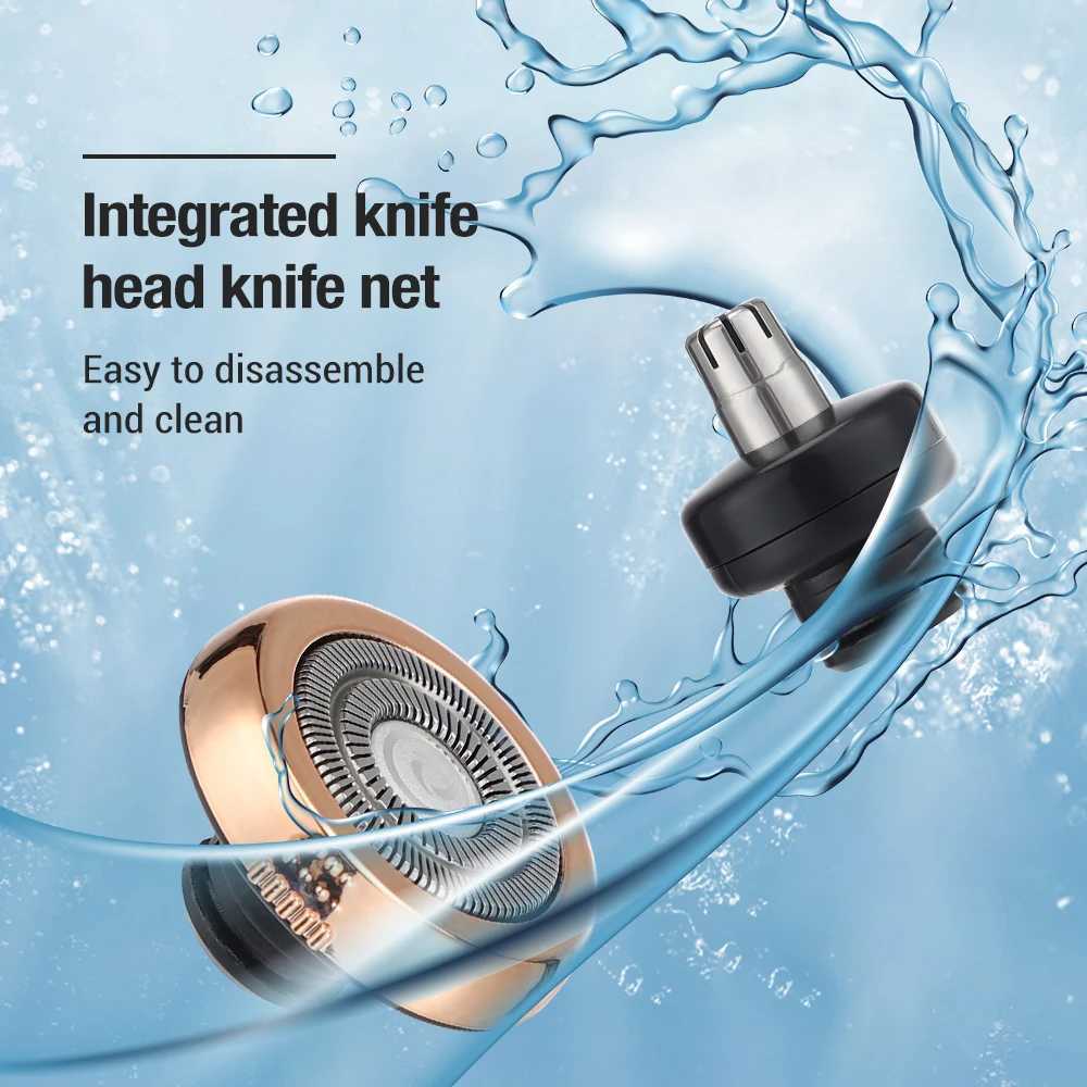 USB Rechargeable Mens Electric Shaver Mini Razor For Men 2 In 1 Painless Beard Nose Hair Trimmer Double s Shaving ManeW250117