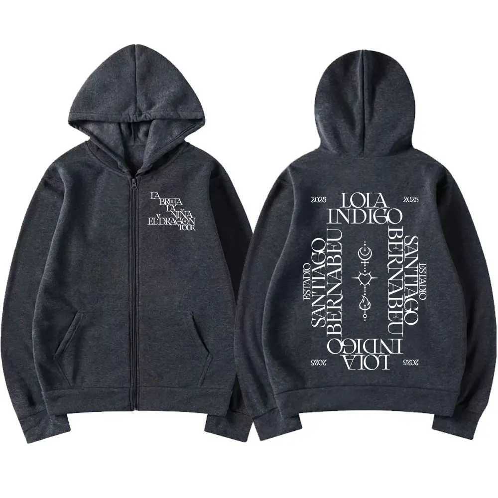 Lola Indigo 2025 Tour Merch Graphic Zipper Hoodies Men Women Clothing Fashion Harajuku Zip Up Sweatshirts Pullover Jackets Coats X250125