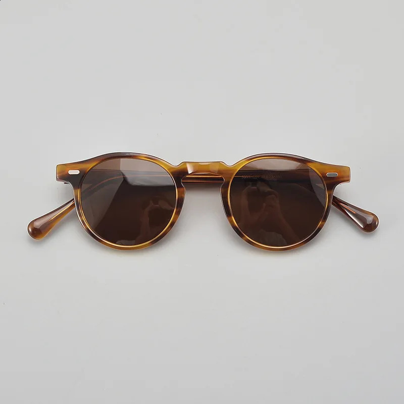 Top Quality Classic Retro Round Polarized Sunglasses for Men Vintage Acetate Sunglass Women Outdoor Driving Fishing Sun Glasses 250121