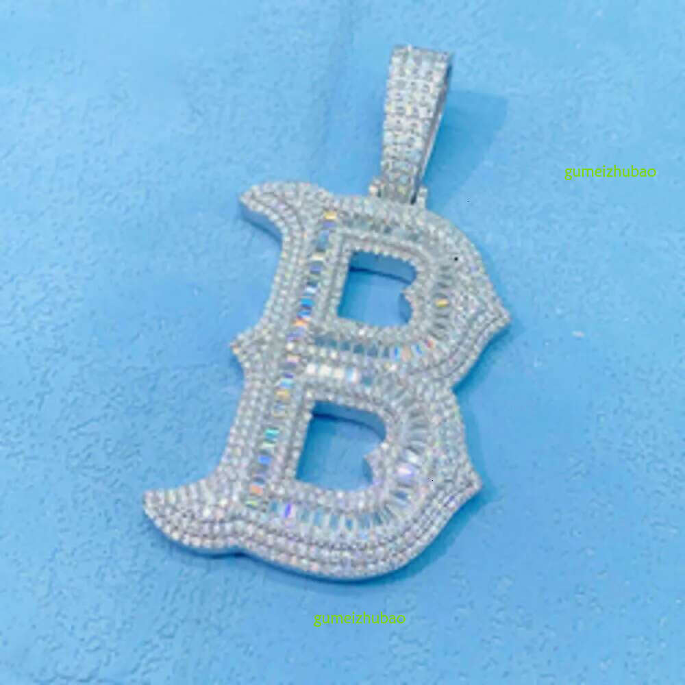 Sier Jewelry Hiphop Pendant A-Z initial letters custom moissanite iced out pendant