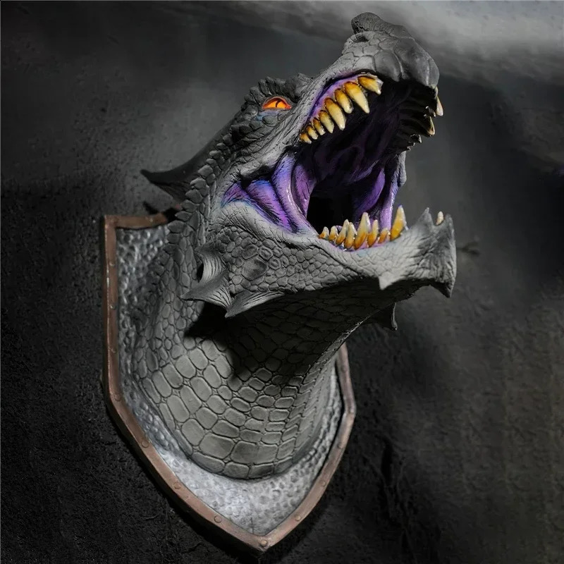 3d Dragon Legends Prop Wall Mounted Dinosaur Light Wall Art Sculpture Statue Wall Art Home Decor Room Decoration 250120