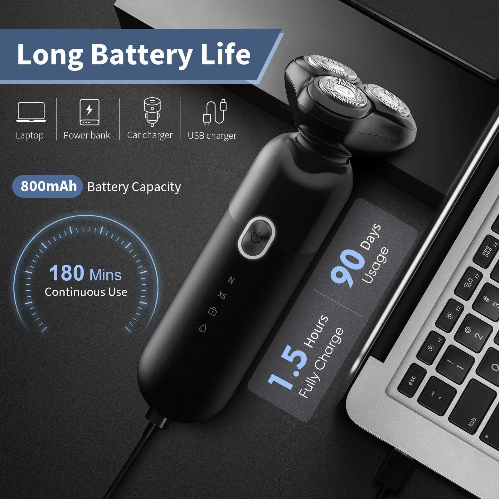 Sejoy Mens Electric Shaver 4d Magnetic Floating Cutter Head Ipx7 Waterproof Men Electric Razor For Home Travel Electric ShaverW250117