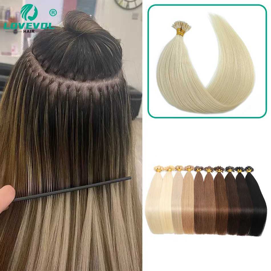 U-shaped pointed hair extensions human hair dark brown UTips hot fusion Remy hair extensions brown blonde highlights U-shaped pointed hair W250113
