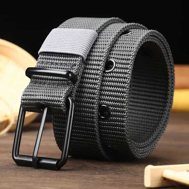 New canvas belt for mens tactical belt sales mens outdoor sports simple and practical woven nylon canvas jeans womens waist belt W250326