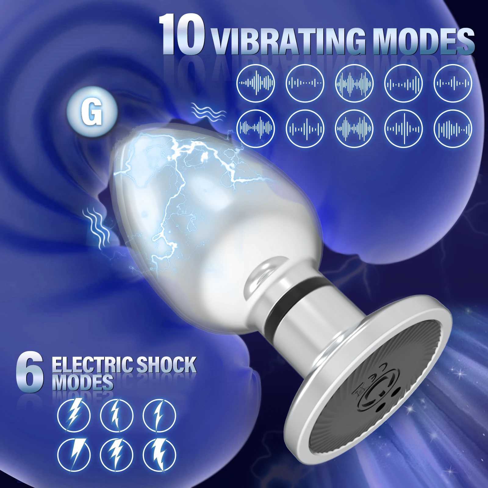 Electroshock Anal Vibrator Microcurrent Stimulation Remote Vibrating Butt Plug Prostate Massager Adult Women Men Anal Sex ToysXJ250121