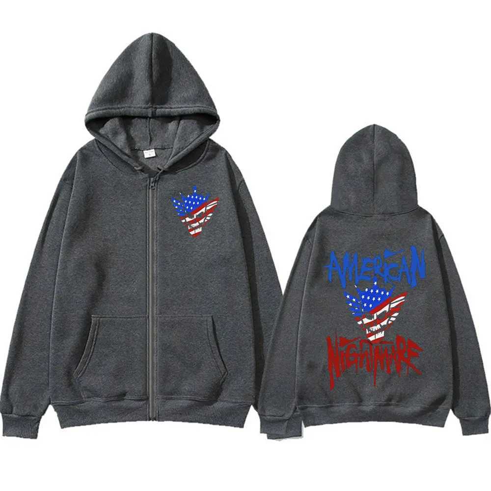 Cody Rhodes American Nightmare Zipper Hoodie Mens Harajuku Hip Hop Retro Jacket Sweater Casual Wool Zipper Hoodie X250125