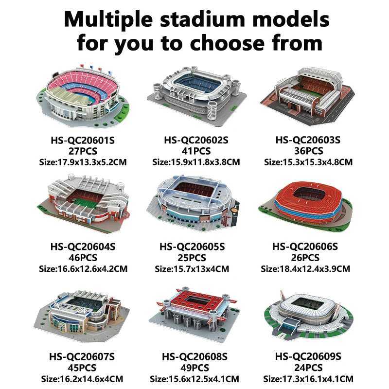 Creative DIY 3D Paper Puzzle Football Field Stadium Assembled Model Educational Toys Jigsaw Puzzle For Kids Fans Gifts W250117