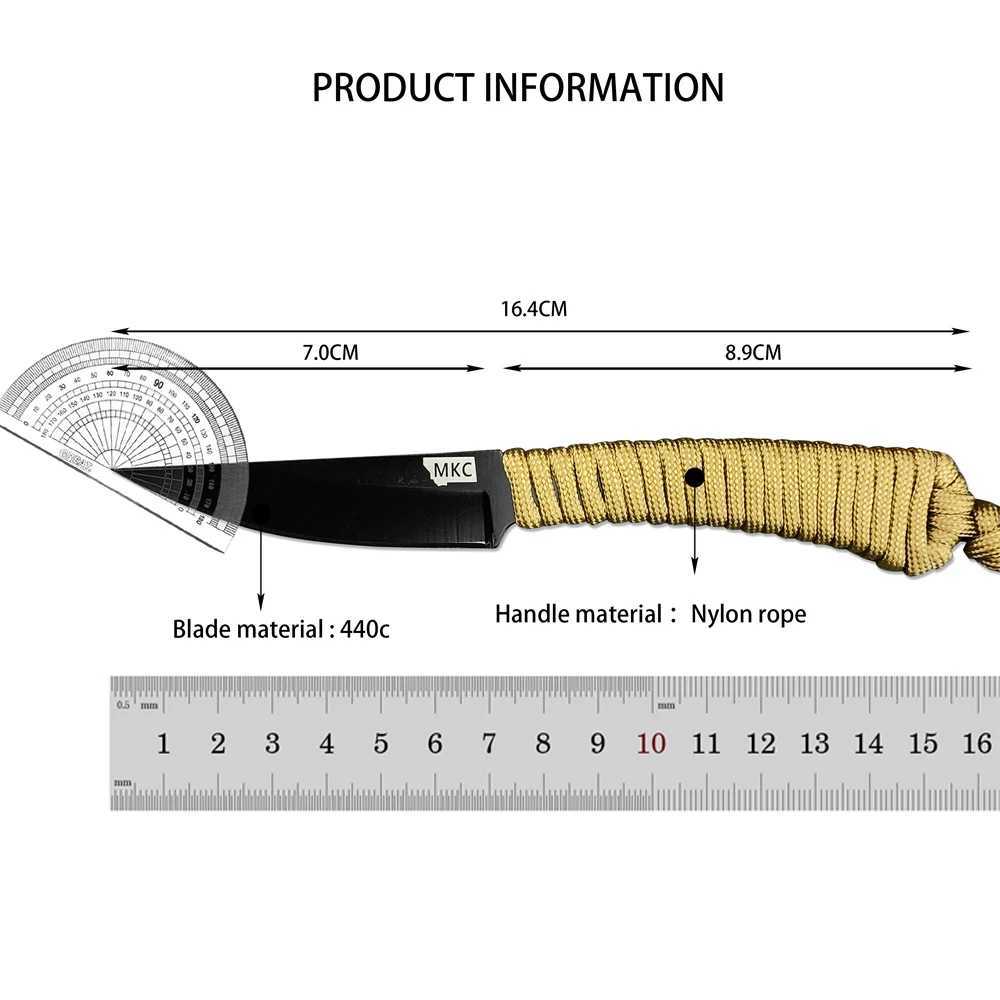 Portab MKC Montana Knife Company Speedgoat Fixed Knives 440c Blade Nylon Rope Hand Outdoor Tactical Cam Hunting EDC ToolXJ250118