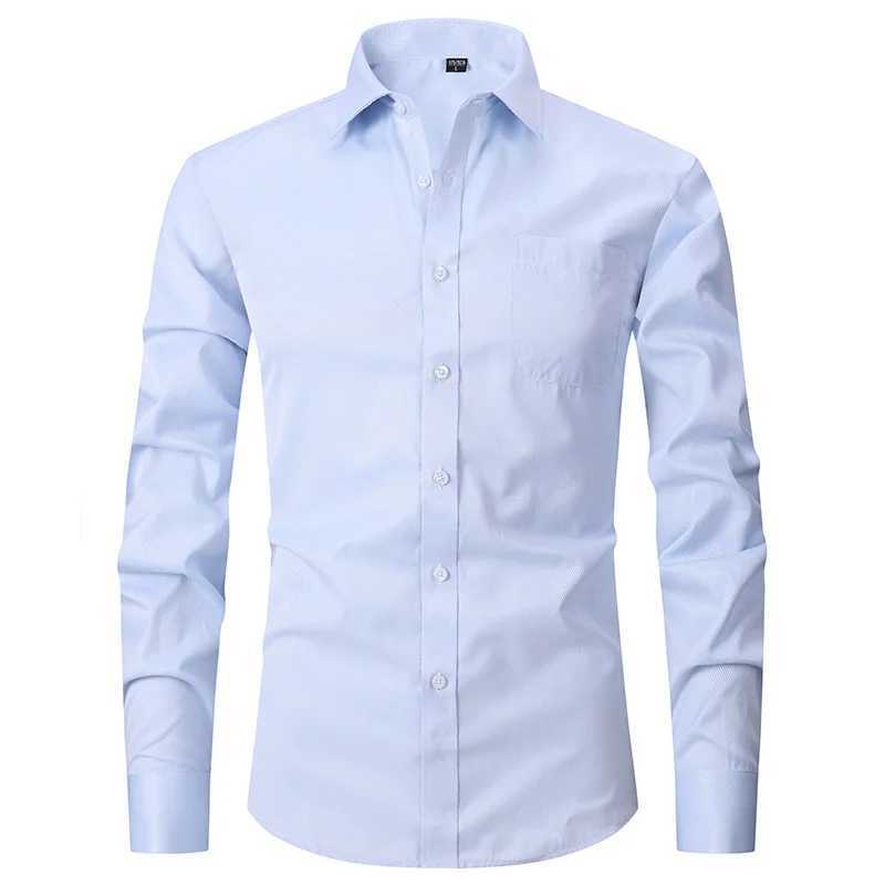 M~6XL Mens French Cuff Dress Shirt White Long Sleeve Social Male Shirts Regular Fit Party Dinner Wedding Cufflinks Formal ShirtXJ250121