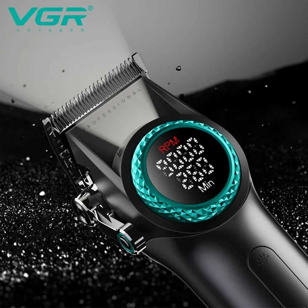 VGR Hair Trimmers Professional Hair Clippers 9000 RPM Mane Brushless Motor Metal Hair Trimmers Electric Trimmer for Men V-001W250117