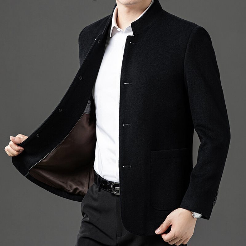 S123Elegant Striped Business Suit for Middle-Aged Men Ideal Wedding Outfit in Large Size
