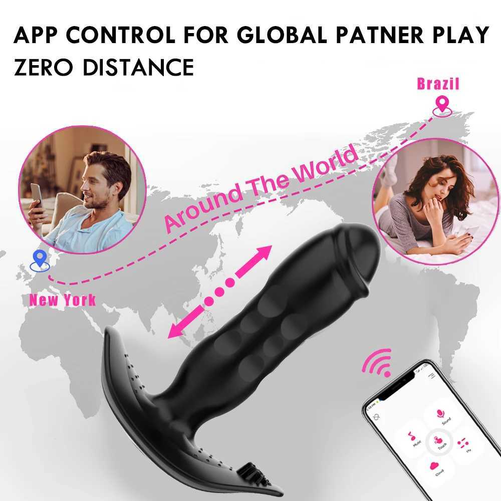 APP Bluetooth Control Telesic Anal Butt Plug Vibrator for Men Prostate Massager Vagina Dildo For Women Sex toys for Men GaysXJ250121