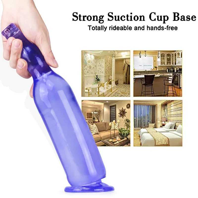 Giant Beer Bottle Anal Dildo Buttock Anal Vaginal Dilator with Suction Cup Silicone Adult Homosexual Sex ToyXJ250121