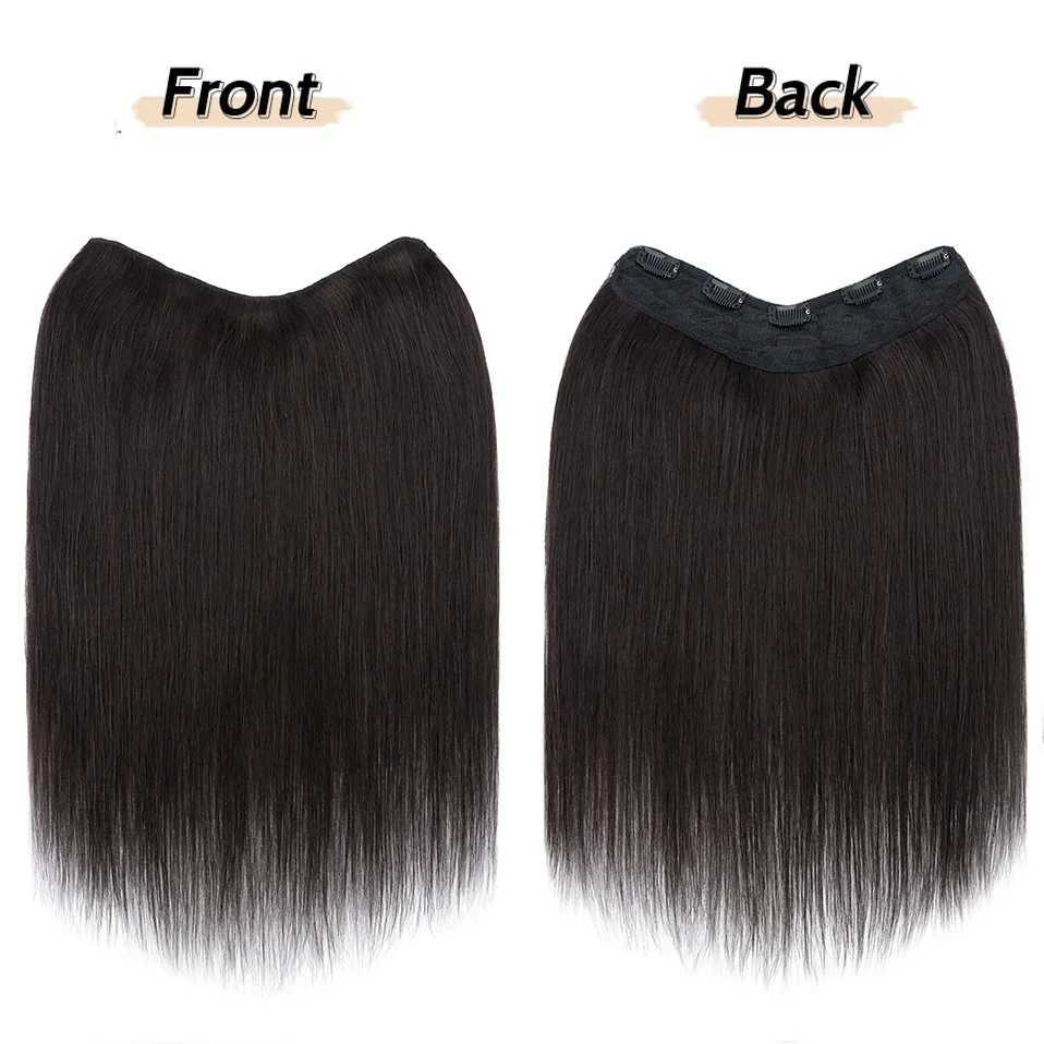 SEGO 2 -22 V-shaped clip style hair extension truly human hair invisible seamless clip style straight one-piece female hair W250113