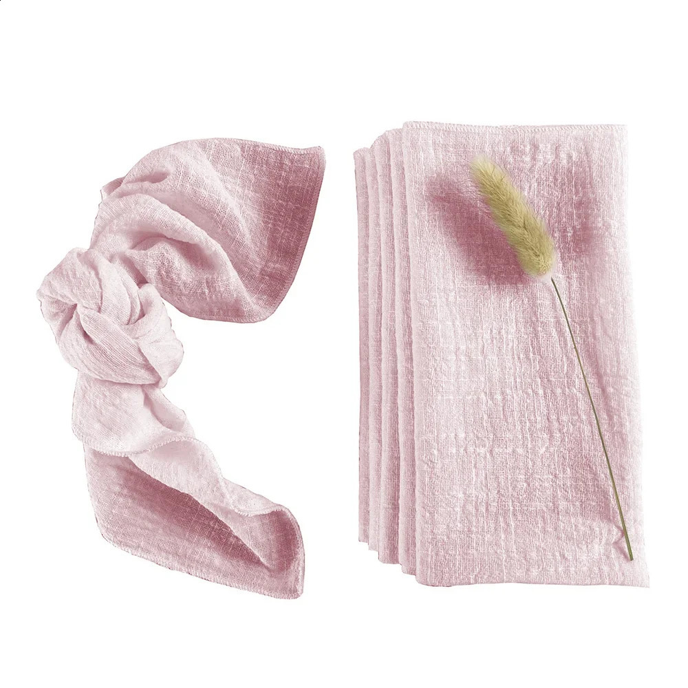 10Pack 30x30cm Pink Sewing Cloth Napkins Cotton Factory Wholesale Fabric Serviette Gauze Table Towels Wedding Decoration 250108