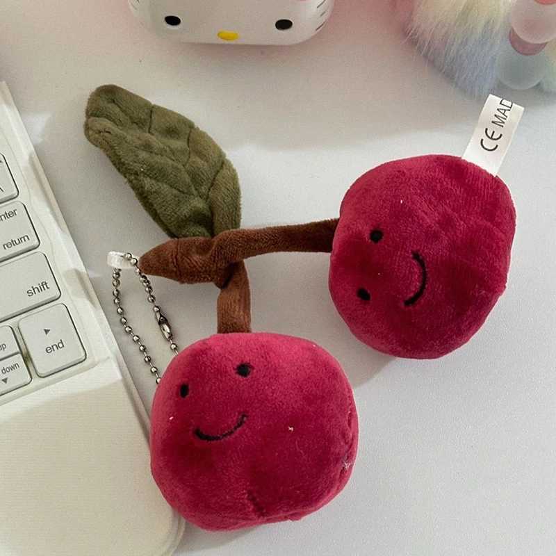 Cartoon Plush Cherry Charm Handbag Pendant Keychain For Womens Cherry Cute Bag Ornament Accories Backpack Decoration GiftsXJ250116