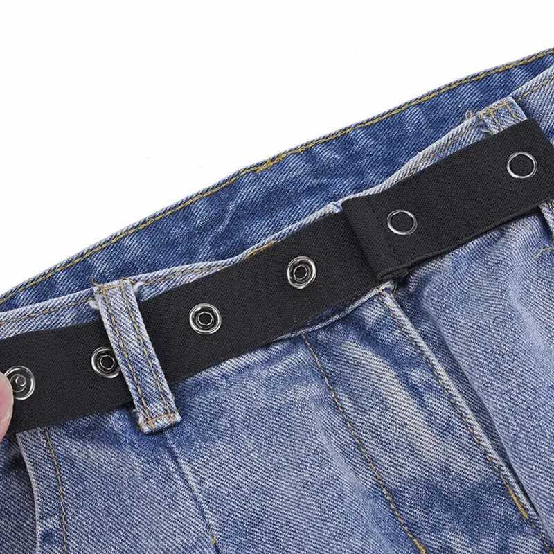 Invisible Jeans Belt Buckle Free Elastic Womens Belt Buckle Extension Elastic Expansion Adjustment Buckle Elastic Men Lazy Belt W250120