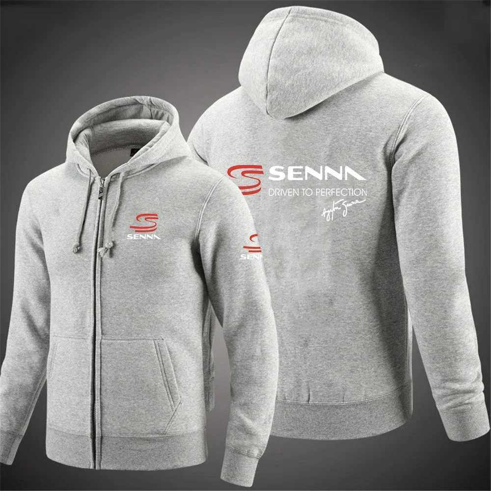 Ayrton Senna High Quality Fashion Men Retro Harajuku Solid Color Jacket High Street Zip Up Hoodie Casual Loose Sweatshirt Clothe X250125