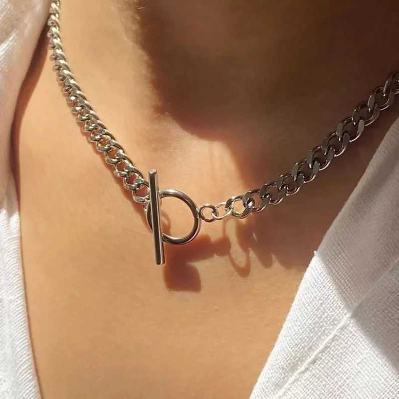 Fashion New Chunky Chain Necklace Women Simple Toggle Clasp Stainless Steel Chain Necklace For Women Jewelry GiftXJ250121 - view 4