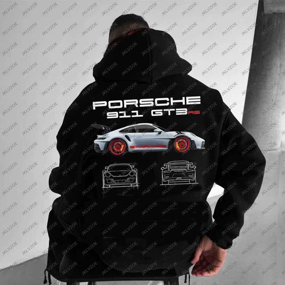Racing F1 Unisex Boys Top Casual Team Clothes Teenager Men Boys Winter Sweatshirts Cotton Grapple 911 GT3RS Oversize Car Hoodie X250125