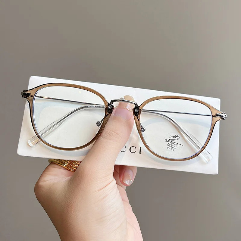 Korean Style Womens Eyeglass Frame TR90 Material Anti Blue Light Glasse High Quality Men Glass 250114