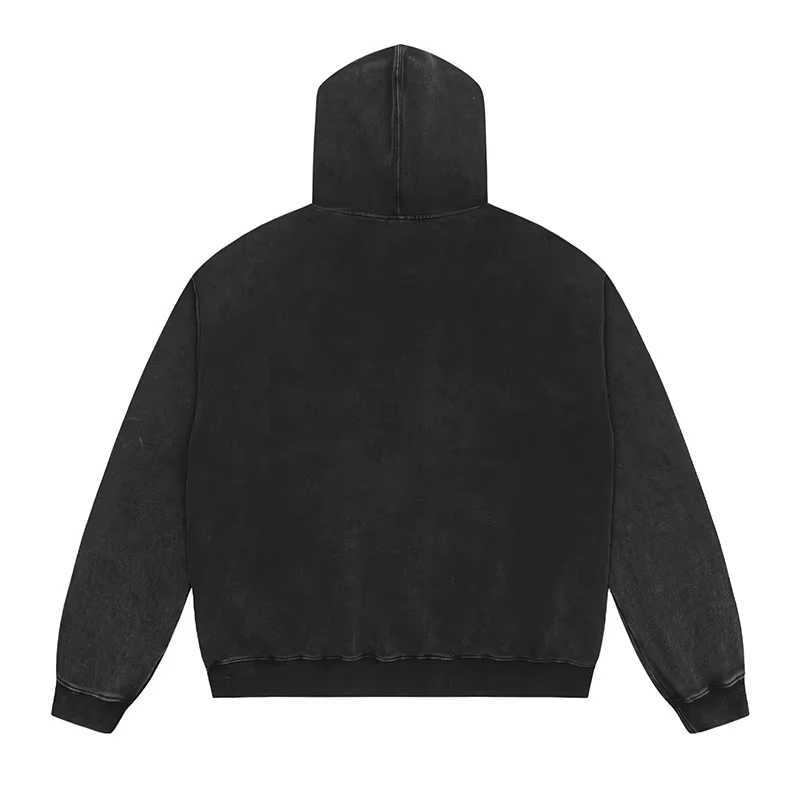 2024 Autumn Winter High Quality Oversized Hoodie Men Women Vintage Washed Black Blue Saint Tears Pullovers Graphics Print Hooded X250125