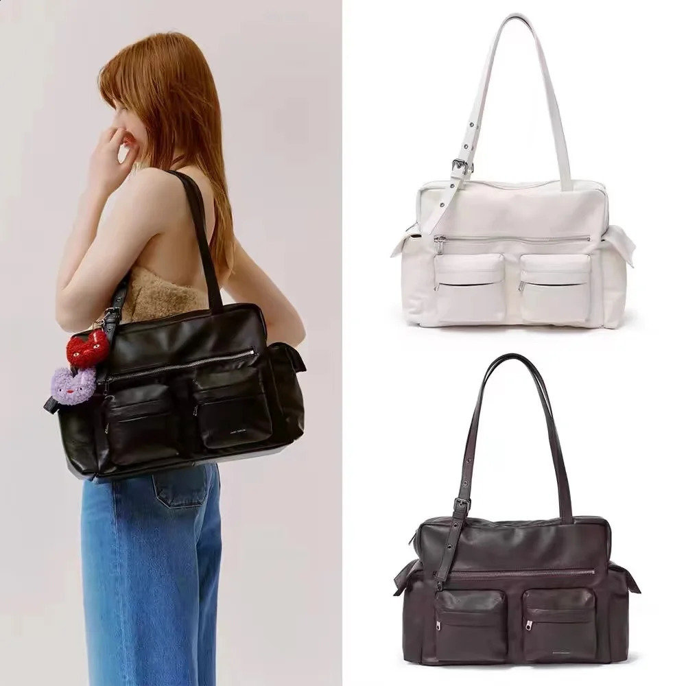 Samoondoh Korean retro fashion autumn and winter Melard large capacity handbag shoulder bag samoondoh briefcase 250120