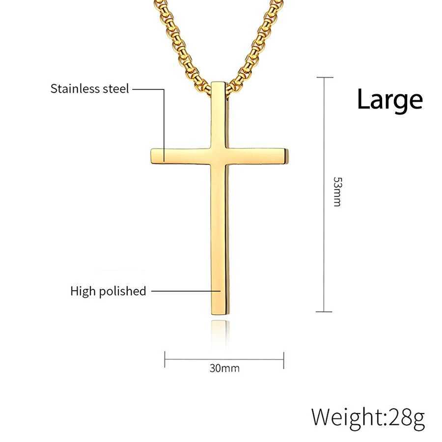 Titanium Steel Cross Necklace For Men Women Black Gold Silver Color Chain Crucifix Pendant Punk Party Never Fade JewelryXJ250121