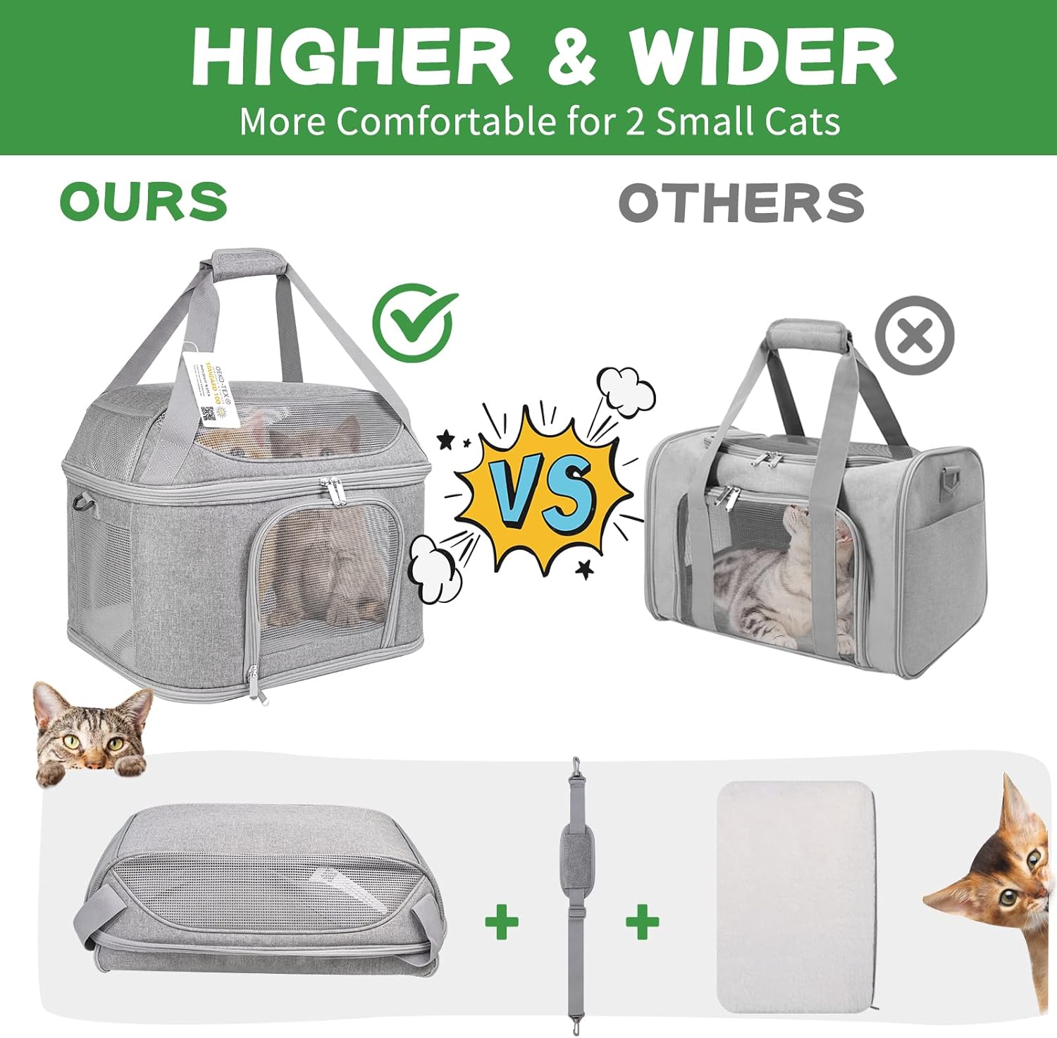 Soft Cat Backpacks Carriers side pet carrier for large cat carrier suitable for foldable travel small dog carrier airline approved cat carrier20 LBS