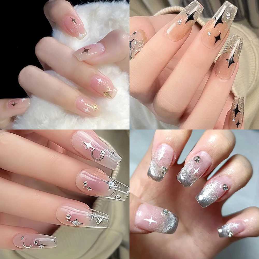 Black White Star Nail Sticker Bronzing Laser Gold Silver Starlight Glossychic Y2K Adhesive Decal Manicure Decorations SliderXJ250120