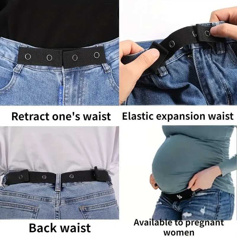 Invisible Jeans Belt Buckle Free Elastic Womens Belt Buckle Extension Elastic Expansion Adjustment Buckle Elastic Men Lazy Belt W250120