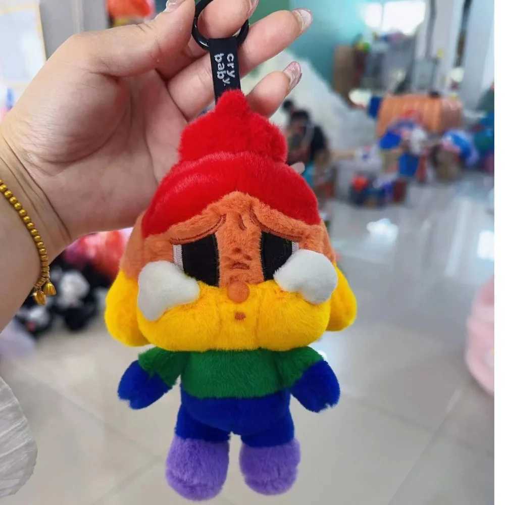 2024 New POP Rain Bow Cry Baby Plush Doll Backpack Pendant Keychain Doodle Girl DollXJ250116