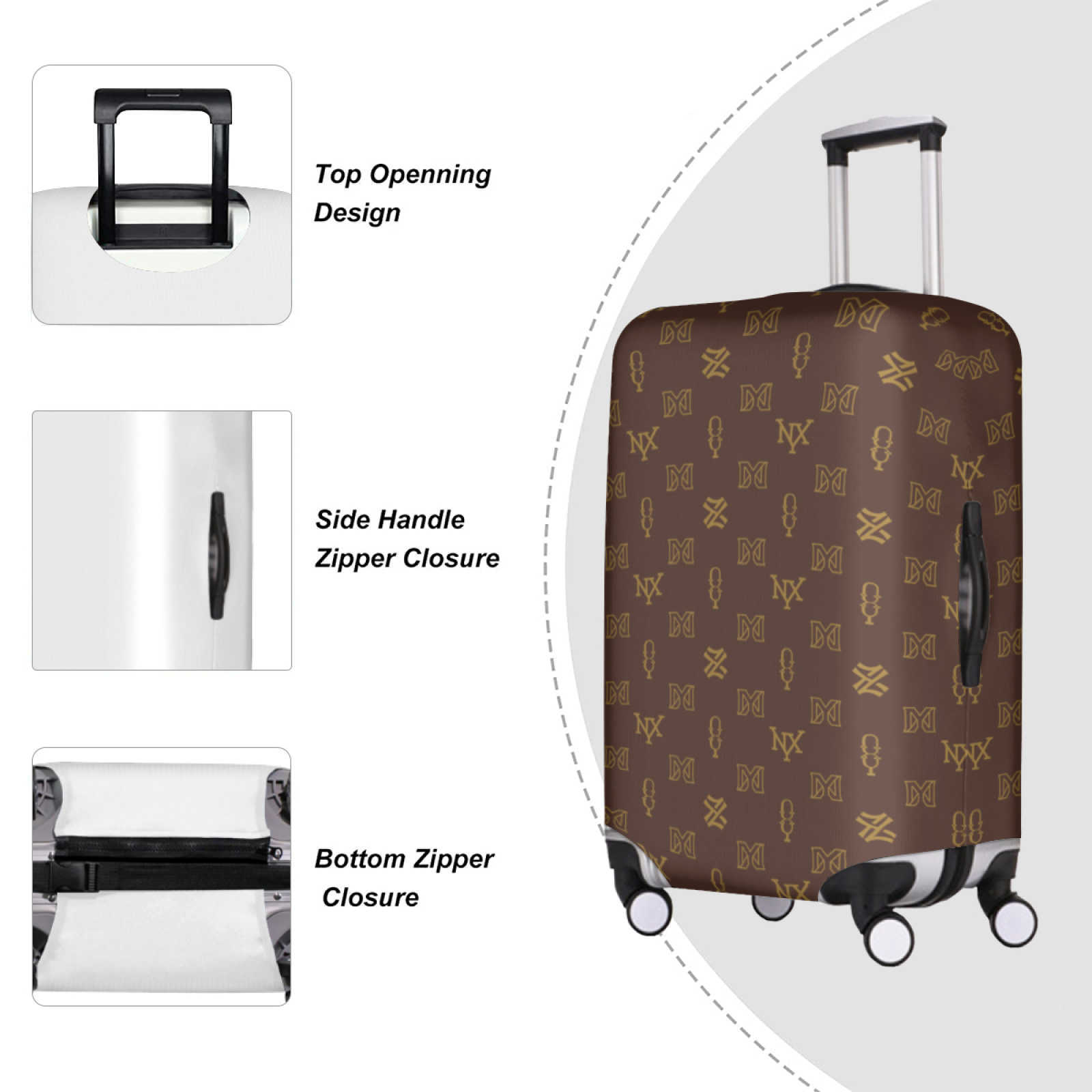 NXY Classic Travel Luggage Cover Women Men Luxury Designer Dust Cover Protector Thickened Suitcase Covers Suitable 19-32 Inch 250424