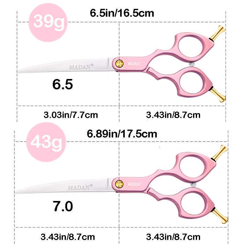 MADAN Advanced Pet Styling 38° Curved Shear, 6.5 inch