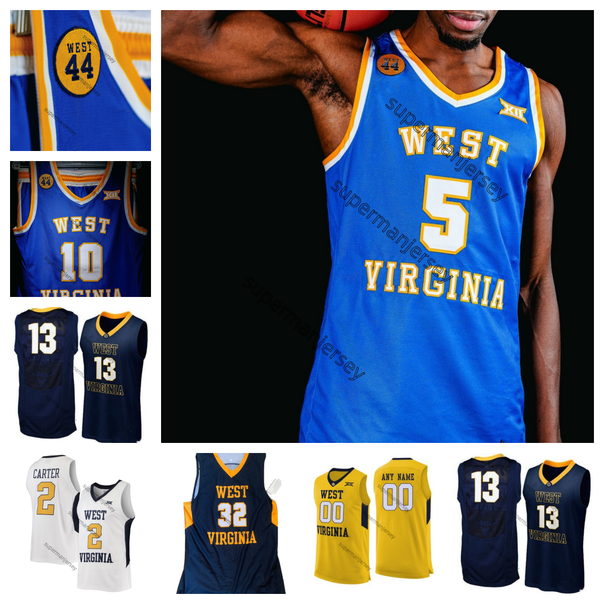 2025 NCAA West Virginias College basketball jersey