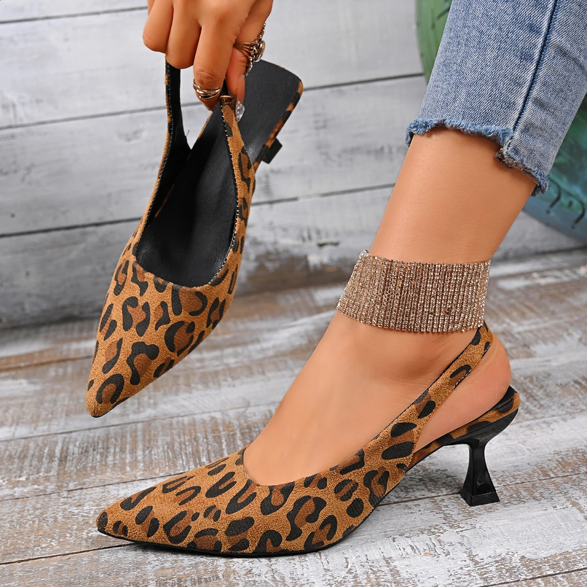 Women High Heels Sandals Summer Sexy Pointed Toe Simple Solid Color Outdoor Casual Party Dress Shoes 250117BJ