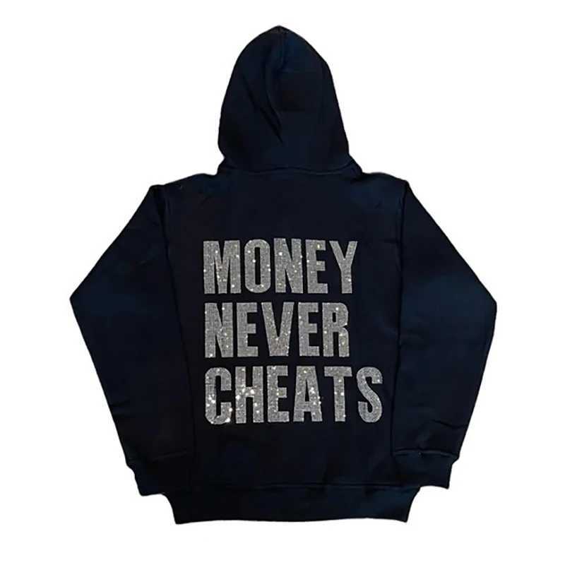 Y2k Harajuku Hip Hop Rhinestone Graphic Large Print Hoodie Long Sleeve Mens And Womens Zip Up Hoodies Casual Streetwear Winter X250125