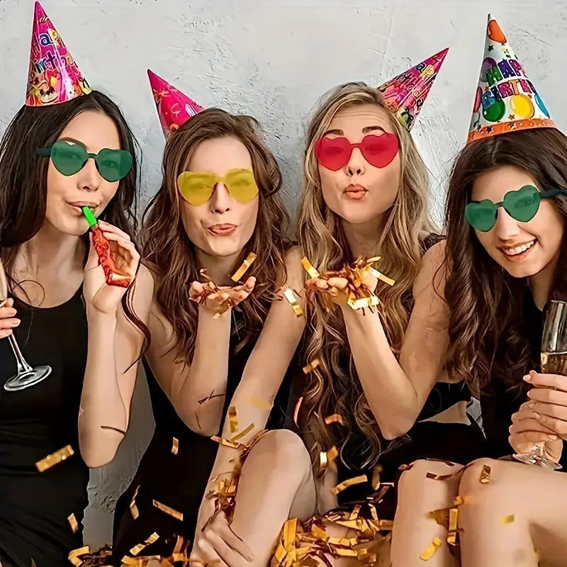 15pcs Heart Shaped Rimless Sunglasses Women Men Cute Cat Eye Candy Color Shades Sun Glasses Party Eyeglasses UV400250120ww